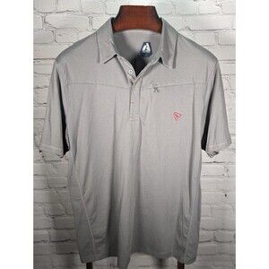Eddie Bauer  Polo Shirt Mens Large Tall Gray First Travex Hiking Outdoor Casual